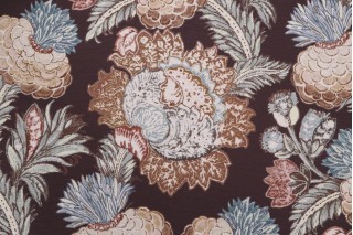 PK Lifestyles Balinese Garden Printed Drapery Fabric in Caviar 