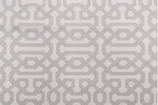 Sunbrella Fretwork Woven Solution Dyed Acrylic Outdoor Fabric in Pewter 