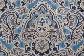 Waverly Artesanias Ikat Printed Cotton Drapery Fabric in Bayside