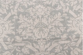 Thibaut Residence Damask F91349 Printed Linen Blend Drapery Fabric in Slate Blue