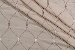 Envy Embroidered Drapery Fabric in Straw
