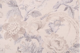 Kaufmann Valentina Printed Cotton Drapery Fabric in Dove