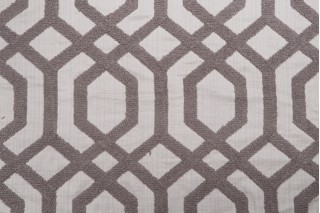 Valiant Fabrics Tao Embroidered Drapery Fabric in Pewter