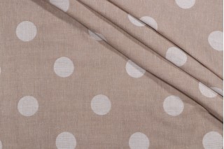 Polka Dot Woven Decorator Fabric in Natural