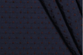 Thibaut Peking Dot W85395 Woven Chenille Upholstery Fabric in Navy