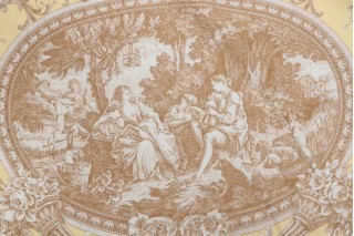 Thibaut Biltmore F97314 Printed Cotton Drapery Fabric in Brown on Yellow