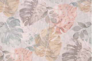 Golding In The Tropics Printed Cotton Drapery Fabric in Mineral