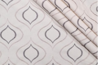 Richloom Aegean Embroidered Drapery Fabric in Graphite