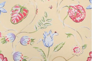 Thibaut Westfield F9157 Printed Cotton Drapery Fabric in Yellow