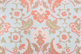Thibaut Marseille F93132 Printed Cotton Drapery Fabric in Aqua