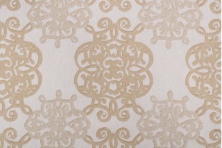 Thibaut Jakarta F98616 Printed Drapery Fabric in Taupe