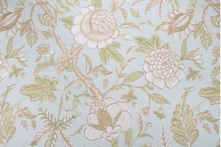 Thibaut Fanfare F96752 Printed Drapery Fabric in Aqua