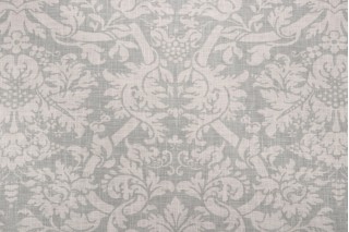 Thibaut Residence Damask F91349 Printed Linen Blend Drapery Fabric in Slate Blue