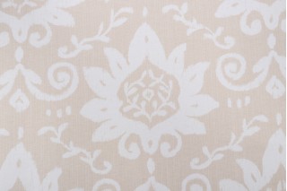 Thibaut Bridgewater Damask F9162 Printed Cotton Drapery Fabric in Beige