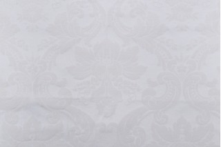 Scalamandre Gritto Damask Decorator Fabric in Blanc