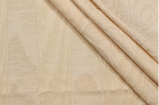 Fonthill Rayure Marquis Moire Decorator Fabric in Champagne for Scalamandre
