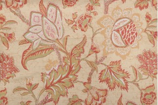Thibaut Jacobean Trail F93312 Printed Drapery Fabric in Gold
