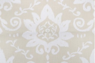 Thibaut Bridgewater Damask F9162 Printed Cotton Drapery Fabric in Beige