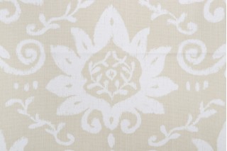 Thibaut Bridgewater F9162 Printed Cotton Drapery Fabric in Beige