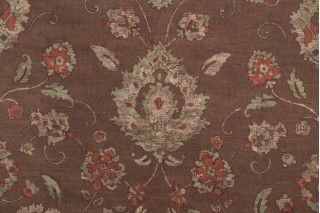 Thibaut Mission F93831 Printed Cotton Drapery Fabric in Brown