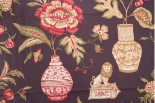 Thibaut Marrakesh F93326 Printed Drapery Fabric in Eggplant