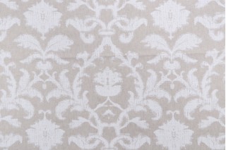 Thibaut Anita Damask F98635 Printed Drapery Fabric in White on Natural