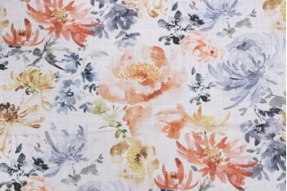 Hamilton Flora Printed Cotton Drapery Fabric in Copper 
