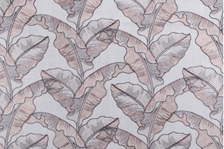 Valiant Fabrics Palm Embroidered Drapery Fabric in Blush 