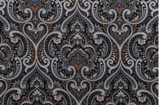 Richloom Parkview Printed Polyester Outdoor Fabric in Noir 