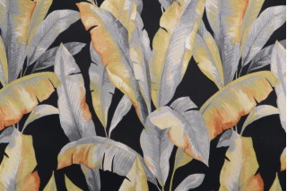 Richloom Mekko Printed Polyester Outdoor Fabric in Noir 