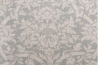 Thibaut Residence Damask F91349 Printed Linen Blend Drapery Fabric in Slate Blue