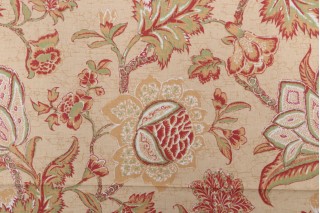Thibaut Jacobean Trail F93312 Printed Drapery Fabric in Gold