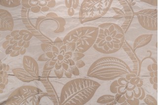 Old World Weavers Carlsten Silk Damask Decorator Fabric in Taupe for Scalamandre