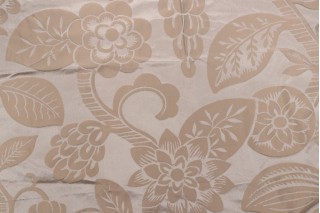 Old World Weavers Carlsten Silk Damask Decorator Fabric in Taupe for Scalamandre