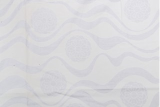 Old World Weavers Alice Printed Cotton Drapery Fabric in White for Scalamandre