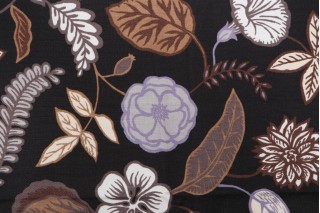 Old World Weavers Asta Printed Drapery Fabric in Multi on Black for Scalamandre