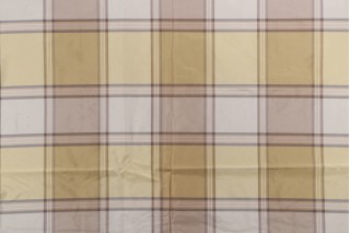 Old World Weavers Squadron Check Silk Decorator Fabric in Raffia for Scalamandre