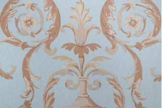 Thibaut Valencia F91326 Printed Drapery Fabric in Aqua