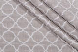 Sabrina Trellis Woven Chenille Upholstery Fabric in Linen