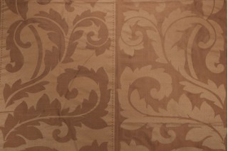 1 Yard Thibaut Frotolla Silk F91302 Printed Silk Decorator Fabric in Brown