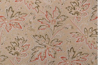 Thibaut Brunswick F9105 Printed Cotton Twill Drapery Fabric in Beige