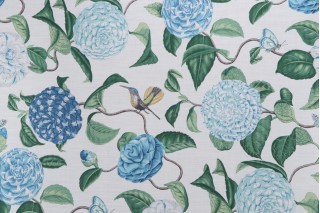 Kaufmann Camellia Printed Cotton Drapery Fabric in Zen 