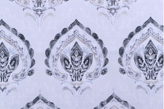 Crypton Indira Printed High Performance Decorator Fabric in Aluminum