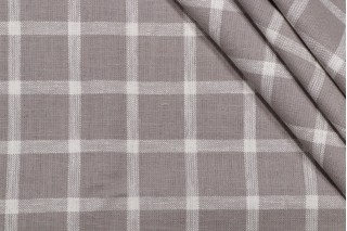 Check Woven Upholstery Fabric in Stone