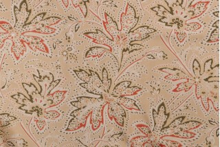 Thibaut Brunswick F9105 Printed Cotton Twill Drapery Fabric in Beige