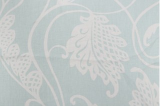 Thibaut Mojito F93214 Printed Linen Drapery Fabric in Aqua