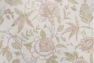 Thibaut Fanfare F96750 Printed Drapery Fabric in Cream