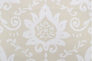 Thibaut Bridgewater Damask F9162 Printed Cotton Drapery Fabric in Beige