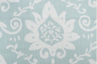 1 Yard Thibaut Bridgewater Damask F9160 Printed Cotton Drapery Fabric in Aqua
