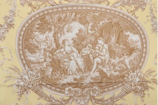 Thibaut Biltmore F97314 Printed Cotton Drapery Fabric in Brown on Yellow
